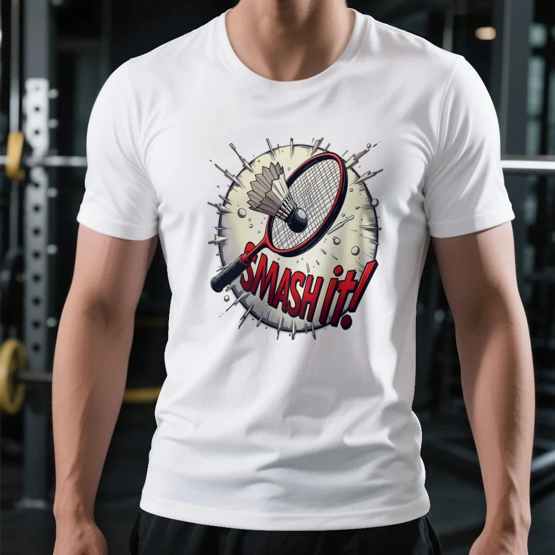 Divertente T-shirt con stampa  - Badminton Smash recensione e prezzo
