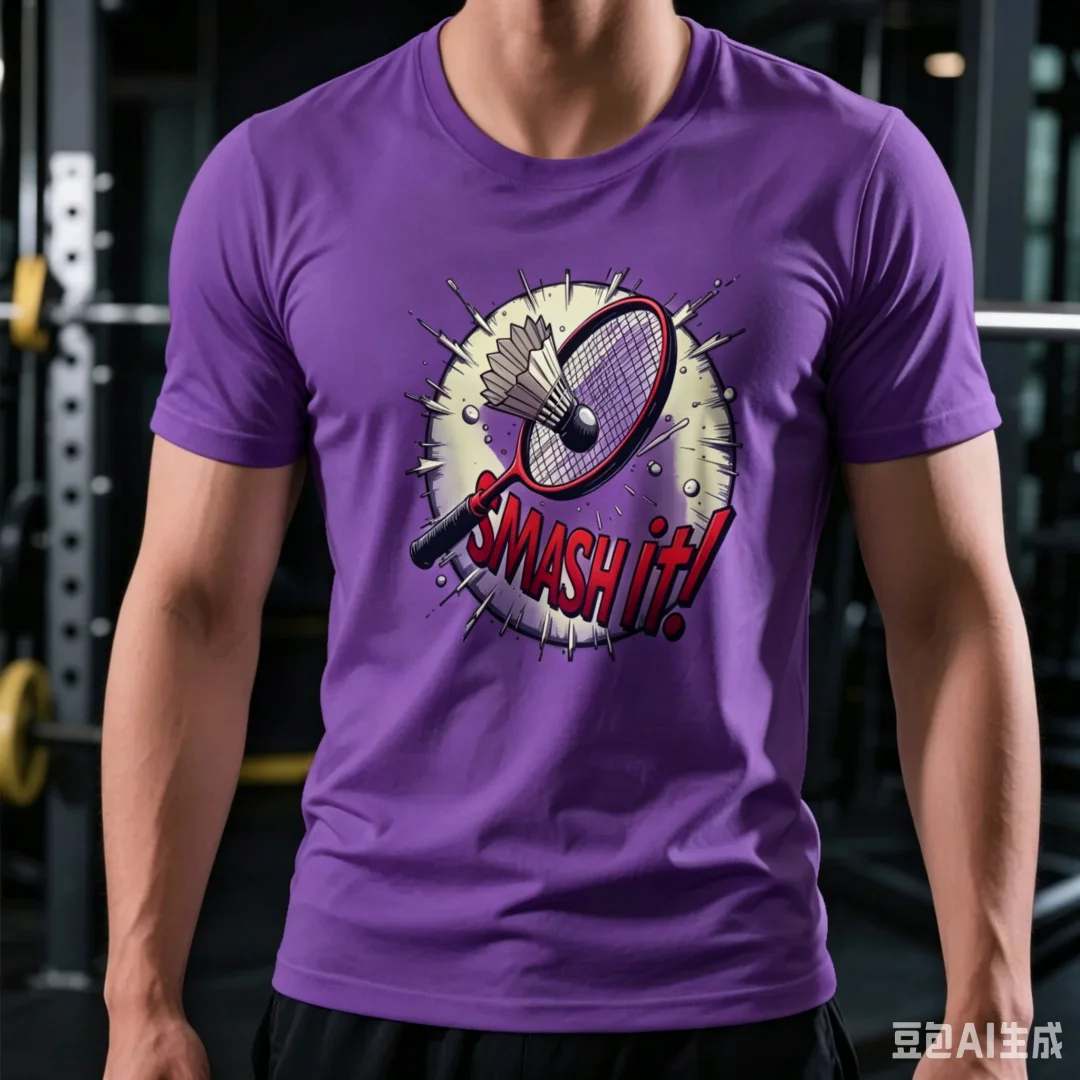 Divertente T-shirt con stampa  - Badminton Smash recensione e prezzo