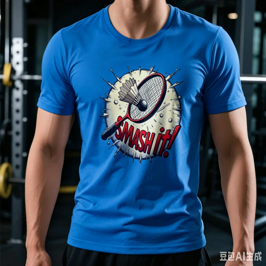 Divertente T-shirt con stampa  - Badminton Smash recensione e prezzo