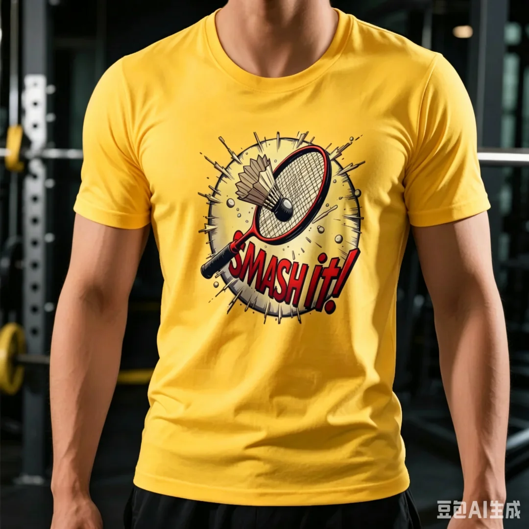 Divertente T-shirt con stampa  - Badminton Smash recensione e prezzo